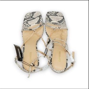 Express-Gold Chain Strappy Flat Sandal